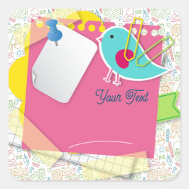 Adesivo Quadrado De volta à escola. Informações gerais sobre o mate