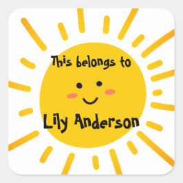 Adesivo Quadrado De volta à escola | Isso Pertence a um Sol Feliz