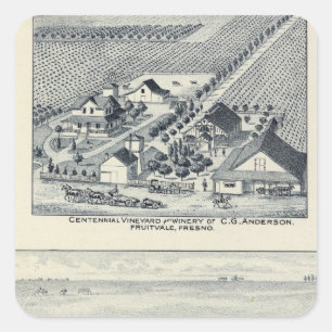 Adesivo Quadrado Deardorff e vinhedos centenários, Califórnia