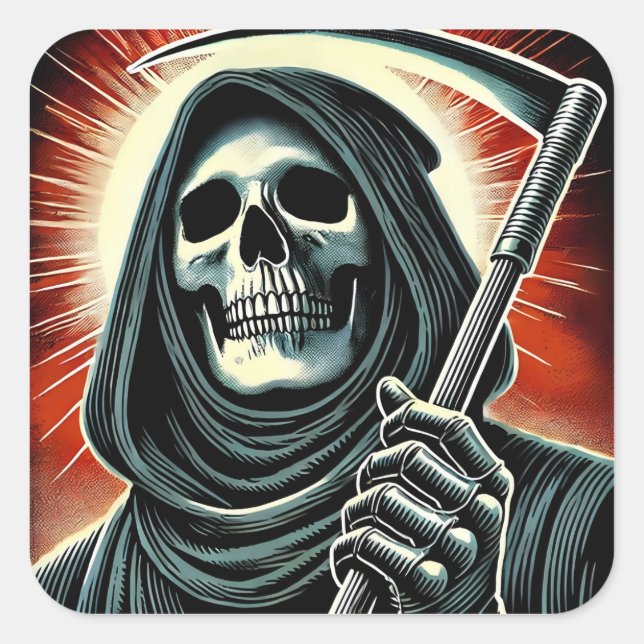 Adesivo Quadrado death character illustration (Frente)