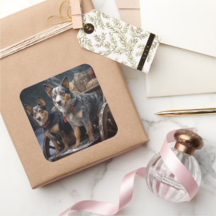 Adesivo Quadrado Decado de Natal de Bovinos Neves Australianos