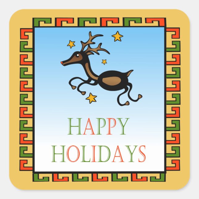 Adesivo Quadrado Decal/Adesivo Quadrado de Veado Voador (Frente)