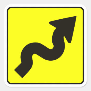 Adesivo Quadrado Decalque da estrada de enrolamento