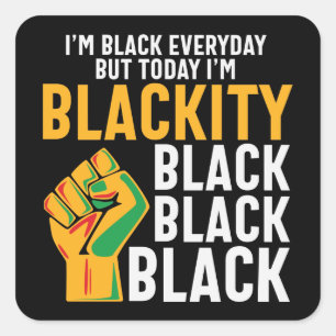 Adesivo Quadrado Décima Junta Liberdade Negra hoje Eu sou Negra