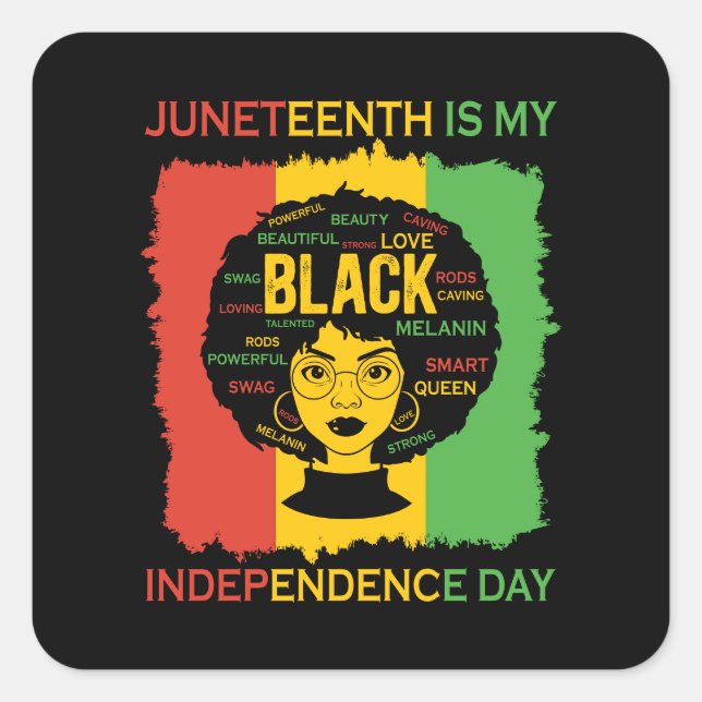 Adesivo Quadrado Décimo de Junho é o Dia da Minha Independência | M (Frente)