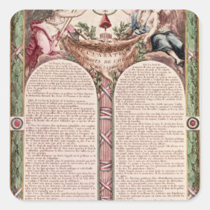 Adesivo Quadrado Declaração dos direitos de homem, 1793