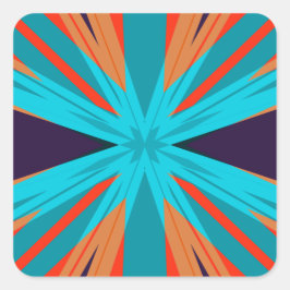 Adesivo Quadrado Deco das Estrelas de Laranja Púrpura do Natal de i