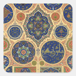 Adesivo Quadrado Decoração árabe, placa XXVII do "Polocromo O
