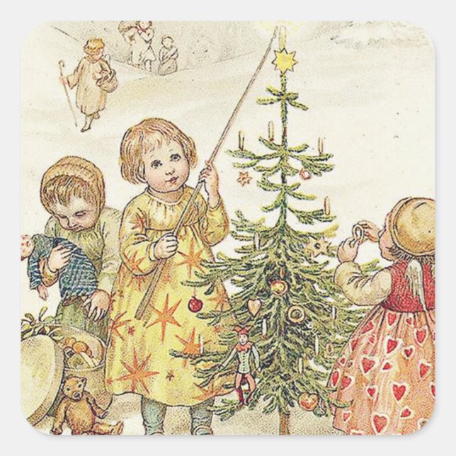 Adesivo Quadrado Decoração da Árvore de Natal (Frente)