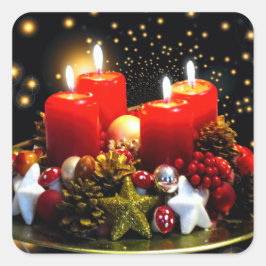 Adesivo Quadrado Decoração da Frota da Vela de Natal
