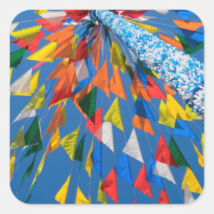 Adesivo Quadrado Decoração de Bandeira Triangular