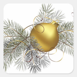 Adesivo Quadrado Decoração Dourada festiva