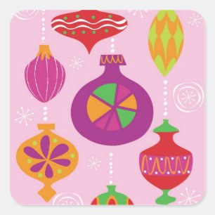 Adesivo Quadrado Decoração numerosa do Natal ilustrada no diffe