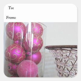 Adesivo Quadrado Decorações de Natal Rosa