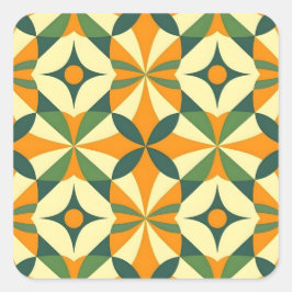 Adesivo Quadrado Decorative retro seamless pattern