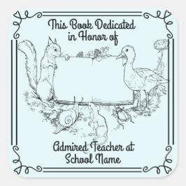 Adesivo Quadrado Dedicação a professores. Personalizar