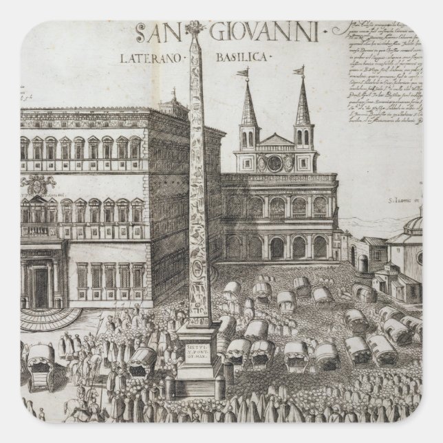 Adesivo Quadrado Dedicação do Obelisk em frente à Basilica (Frente)