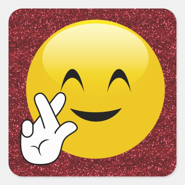 Adesivo Quadrado Dedos com palitos vermelhos cruzados (Frente)