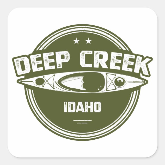 Adesivo Quadrado Deep Creek Wild E Scenic River Idaho Kayaking (Frente)