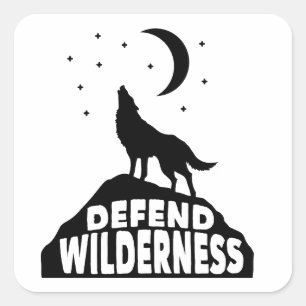 Adesivo Quadrado Defender Wilderness Wolf Moon