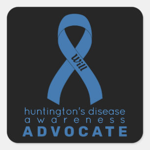 Adesivo Quadrado Defensor da Doença de Huntington, Sticker Preto