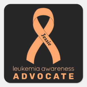 Adesivo Quadrado Defensor da Leucemia Sticker Preto