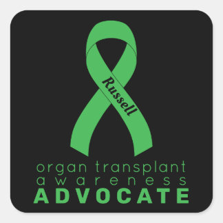 Adesivo Quadrado Defensor do Transplante de Órgãos Preto