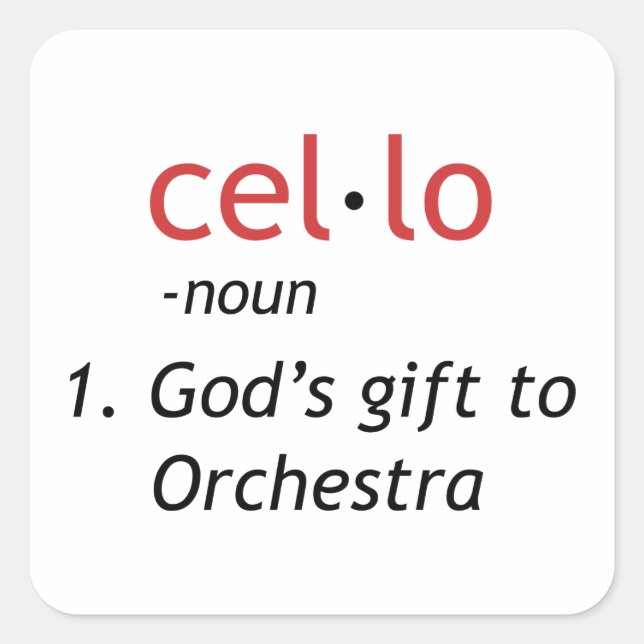 Adesivo Quadrado Definição Cello (Frente)