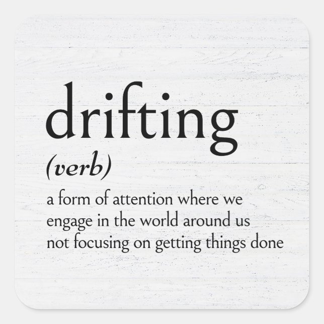 Adesivo Quadrado Definição de DRIFTING (Frente)