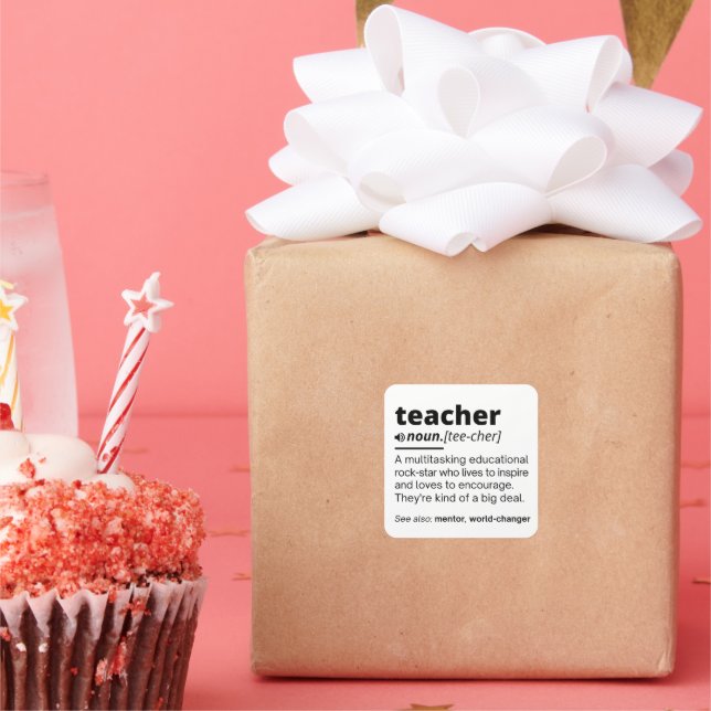 Adesivo Quadrado definição de professor, definição de professor eng (Festa)