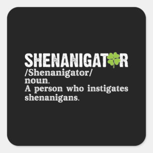 Adesivo Quadrado Definição de Shenanigator Dia de São Patrício
