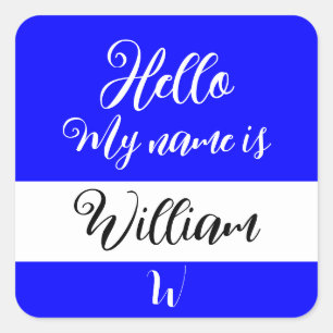 Adesivo Quadrado Definir o Rótulo "Olá, Meu Nome é"