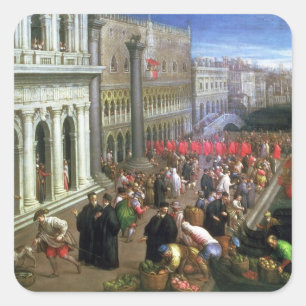 Adesivo Quadrado Degli Schiavoni de Riva, Veneza (óleo em canvas)