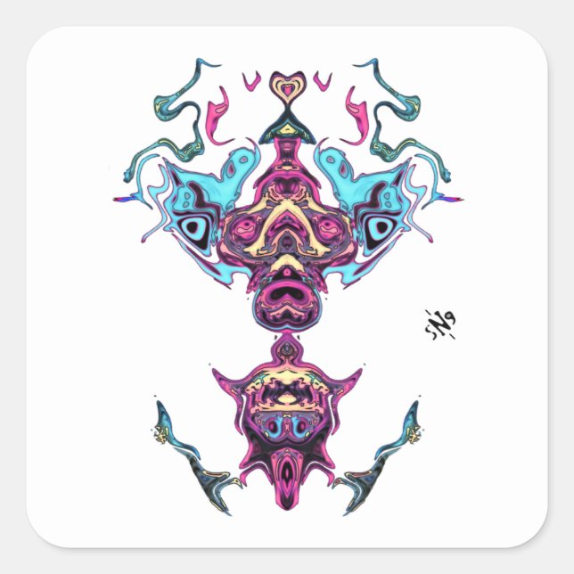 Adesivo Quadrado Deidade de Praia do Ídolo (Frente)