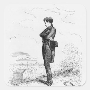 Adesivo Quadrado Deixado sozinho, Rastignac caminhou alguns passos