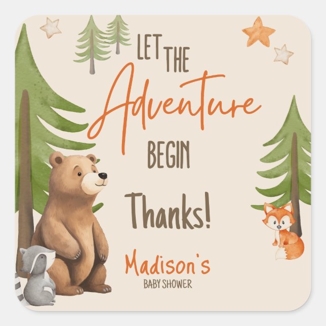 Adesivo Quadrado Deixe a aventura começar (Frente)