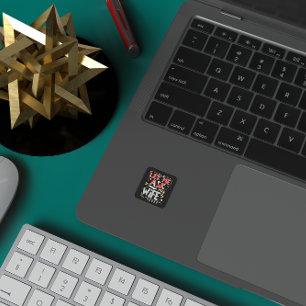 Adesivo Quadrado Deixe-me perguntar à minha esposa. Humor do casame