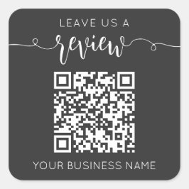 Adesivo Quadrado Deixe-Nos Um Mínimo De Cinza De Código Qr