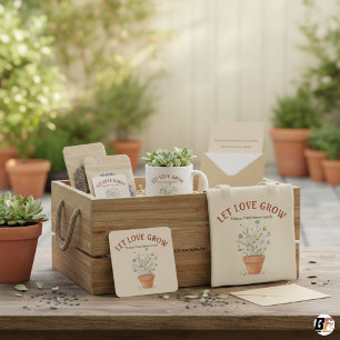 Adesivo Quadrado Deixe o Amor Crescer Pacote de Sementes de Flor Si