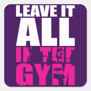 Adesivo Quadrado Deixe tudo no ginásio - Esquadrão feminino