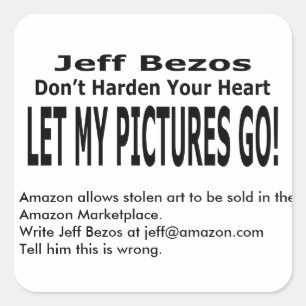 Adesivo Quadrado Deixem As Minhas Imagens Ir!