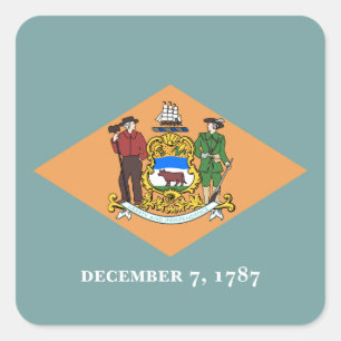 Adesivo Quadrado Delaware A Bandeira do Estado Diamante dos EUA