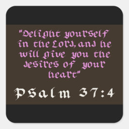 Adesivo Quadrado Delecte-se no Senhor Cartão Postal Cristão