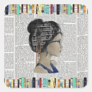 Adesivo Quadrado Delícia de Bookworms e Bibliófilos