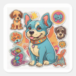 Adesivo Quadrado Delícia do cão Lover: