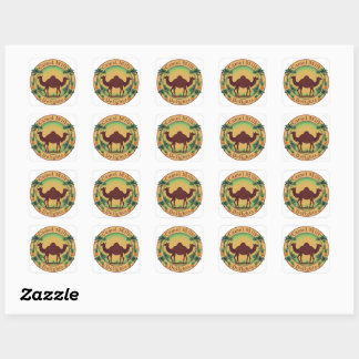 Adesivo Quadrado Delícias do Leite de Camelo - Palmeira Tropical de