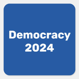 Adesivo Quadrado Democracia 2024 Eleição Presidencial