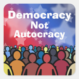 Adesivo Quadrado Democracia Não Autocracia