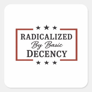 Adesivo Quadrado Democracia Social Radicalizada Pela Decência Básic