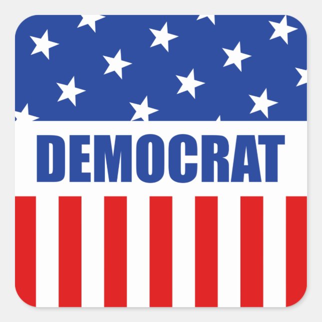 Adesivo Quadrado Democrat Square Sticker (Frente)